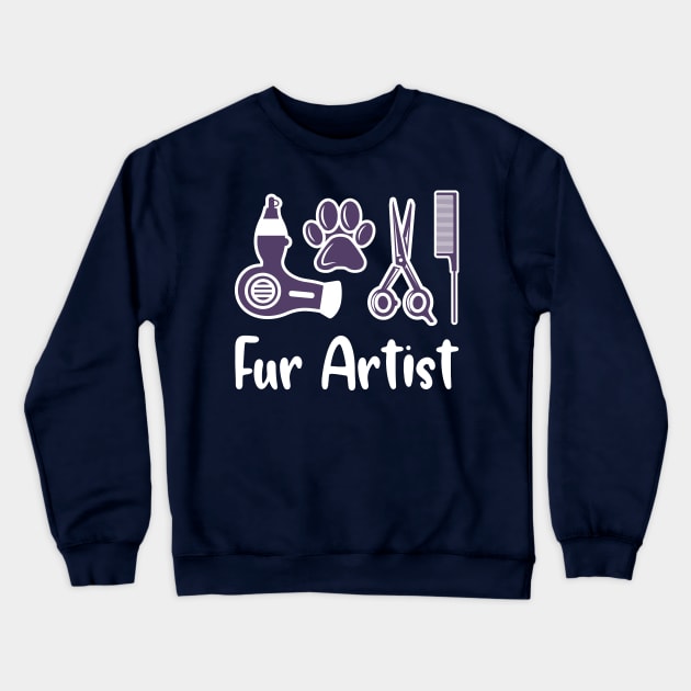 Dog Groomer Gift Fur Artist Crewneck Sweatshirt by Design Seventytwo